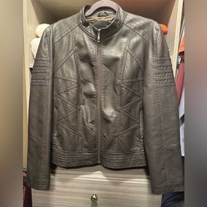 Women's Faux Leather Jacket in Brown